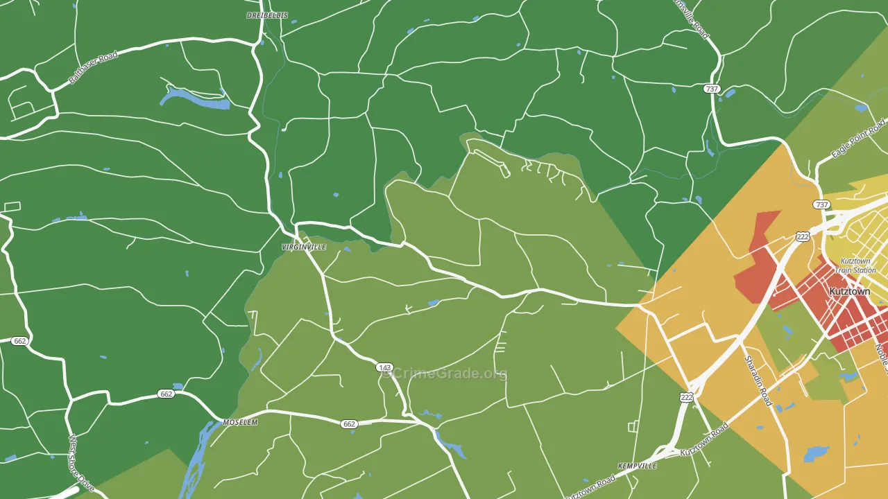 Virginville, PA Map of Vandalism Rates