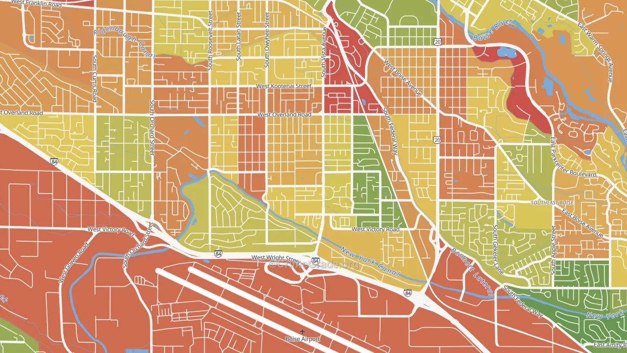 Vista, Boise, ID Map of Vandalism Rates