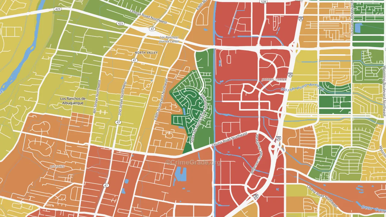 Vista del Norte, Albuquerque, NM Map of Vandalism Rates