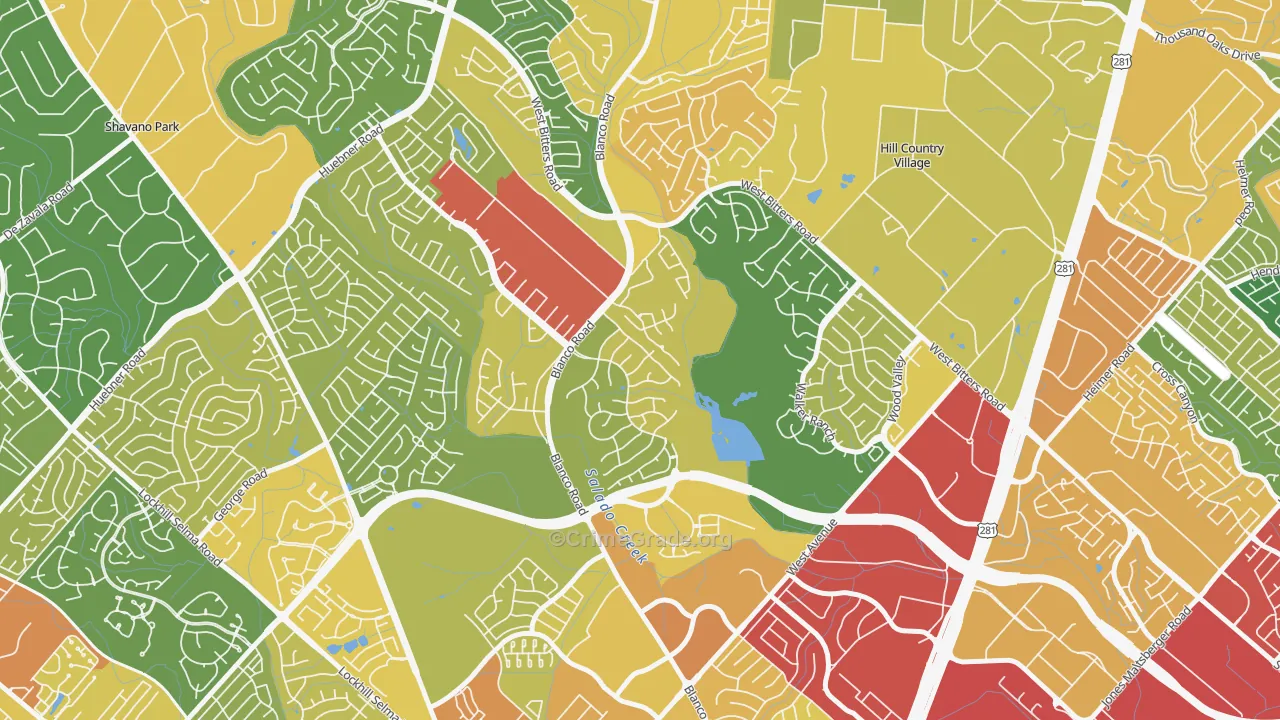 Vista del Norte, San Antonio, TX Map of Vandalism Rates