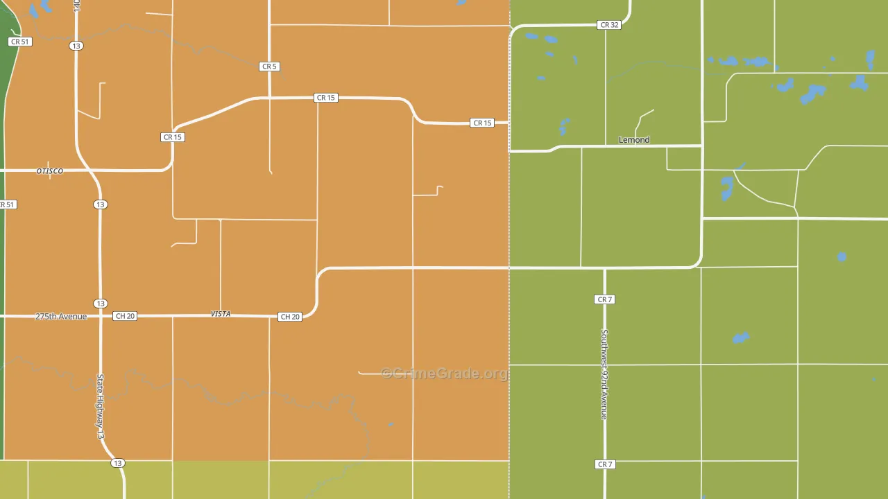 Vista, MN Map of Vandalism Rates