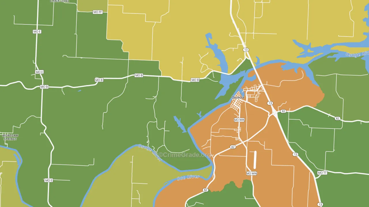 Vista, MO Map of Vandalism Rates