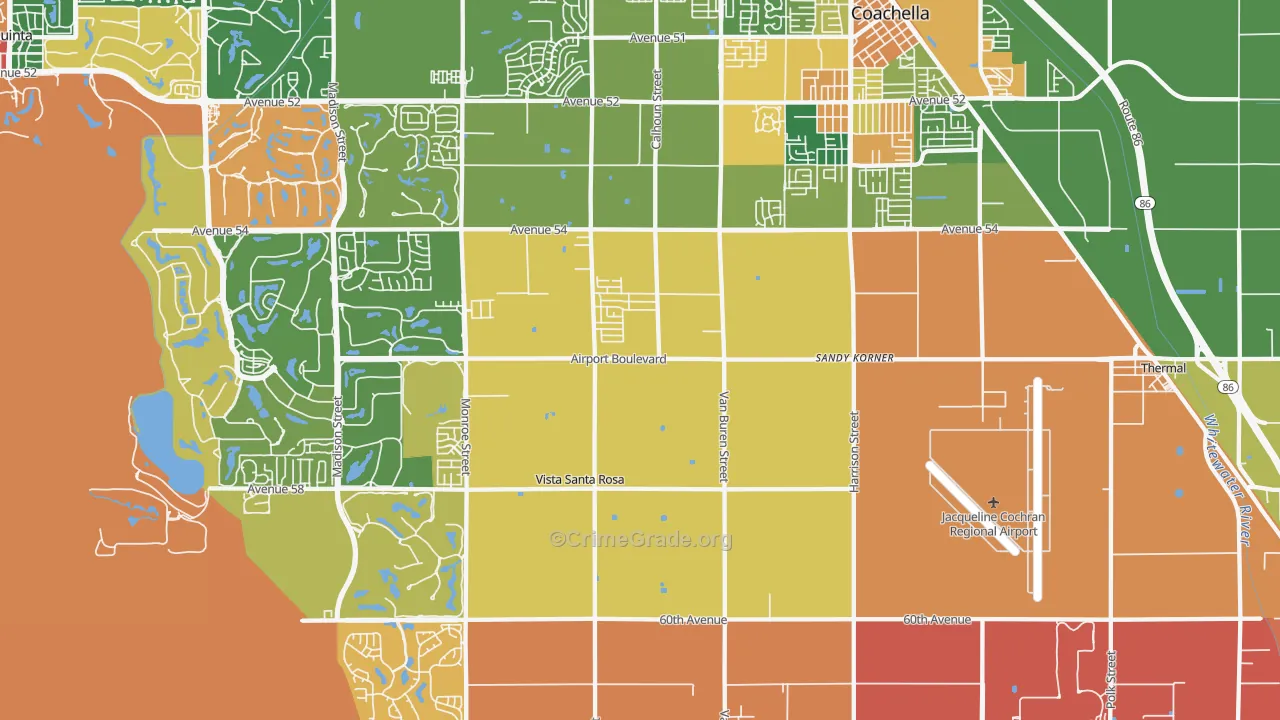 Vista Santa Rosa, CA Map of Vandalism Rates