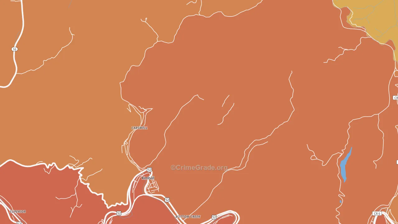 Vivian, WV Map of Vandalism Rates