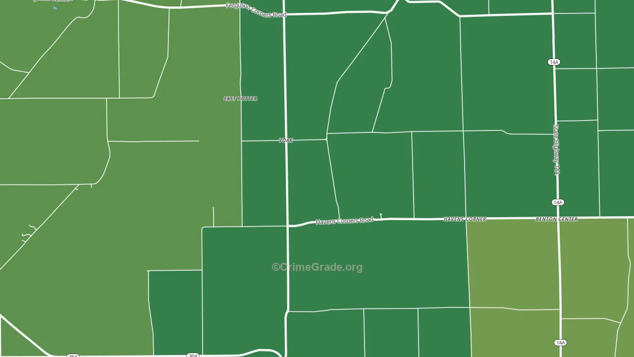 Voak, NY Map of Vandalism Rates