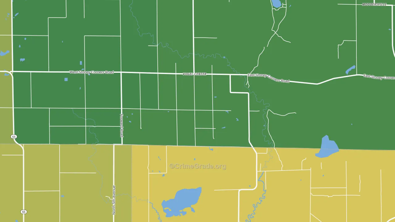 Vogel Center, MI Map of Vandalism Rates