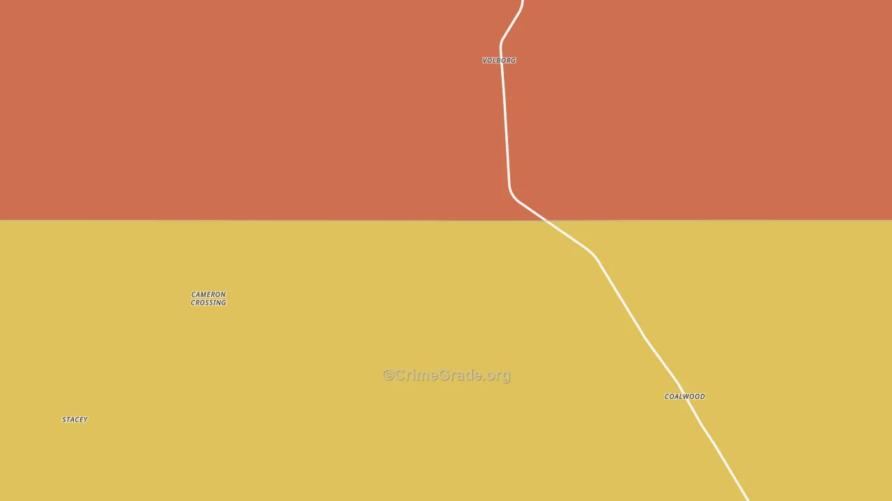 Volborg, MT Map of Vandalism Rates