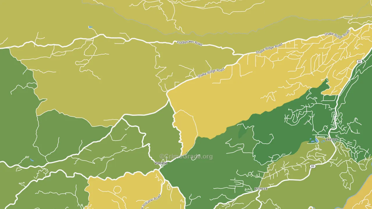 Volcano, CA Map of Vandalism Rates