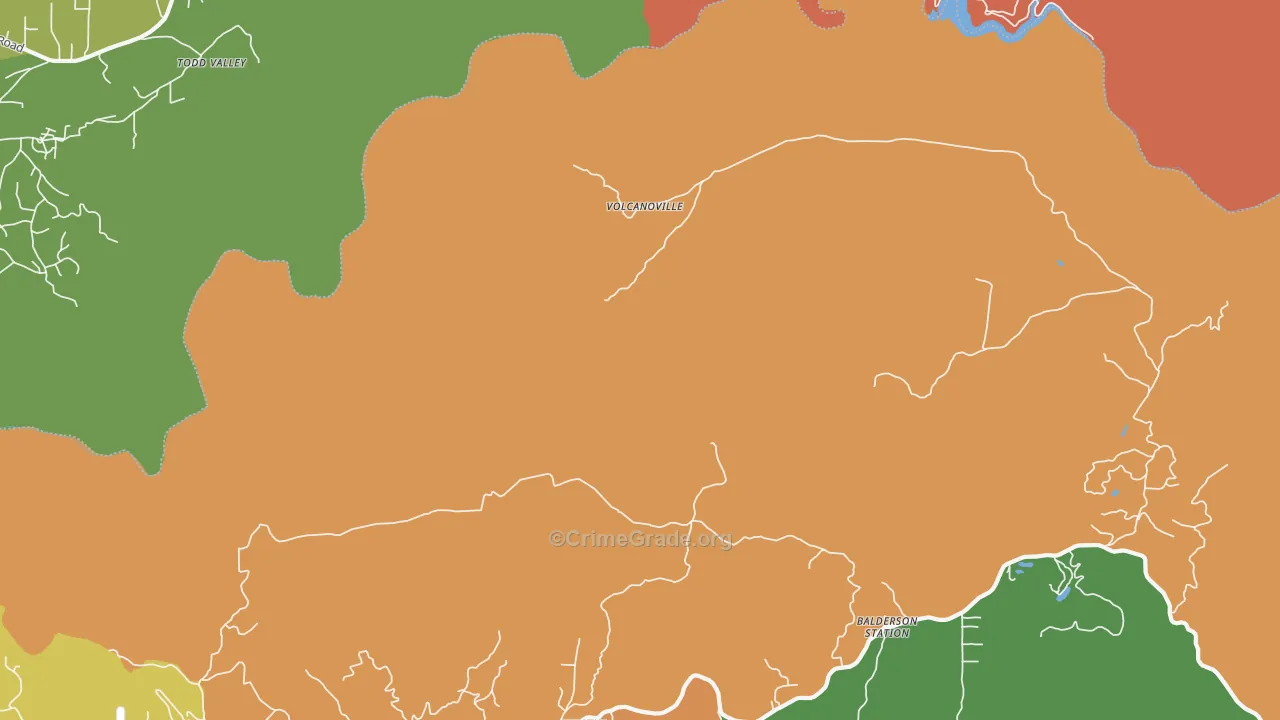 Volcanoville, CA Map of Vandalism Rates