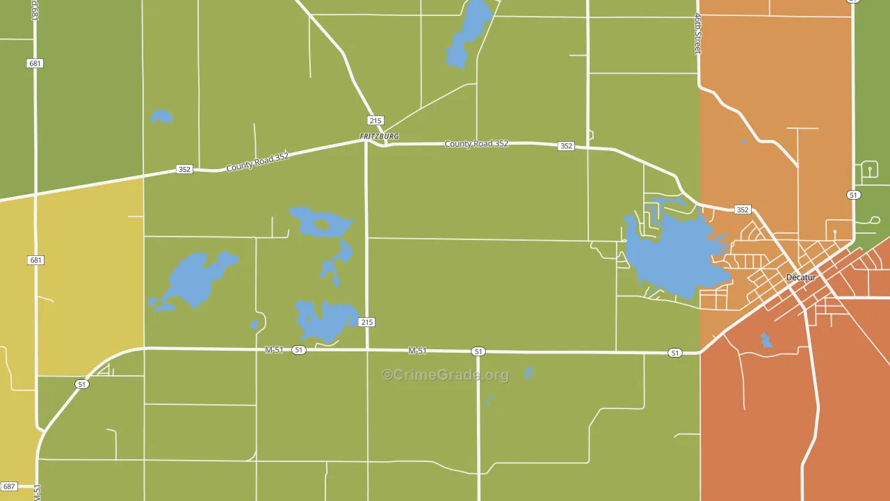 Volinia, MI Map of Vandalism Rates