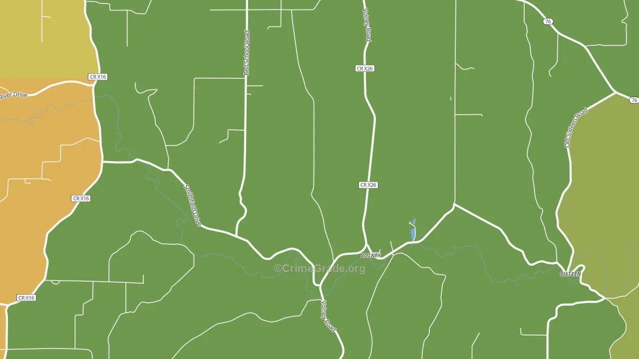 Volney, IA Map of Vandalism Rates