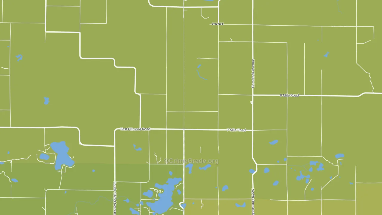 Volney, MI Map of Vandalism Rates