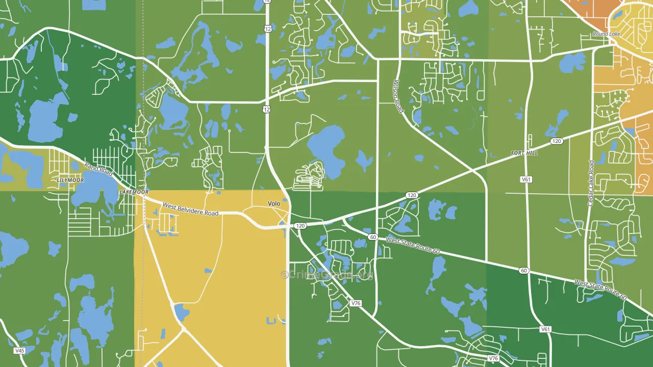 Volo, IL Map of Vandalism Rates