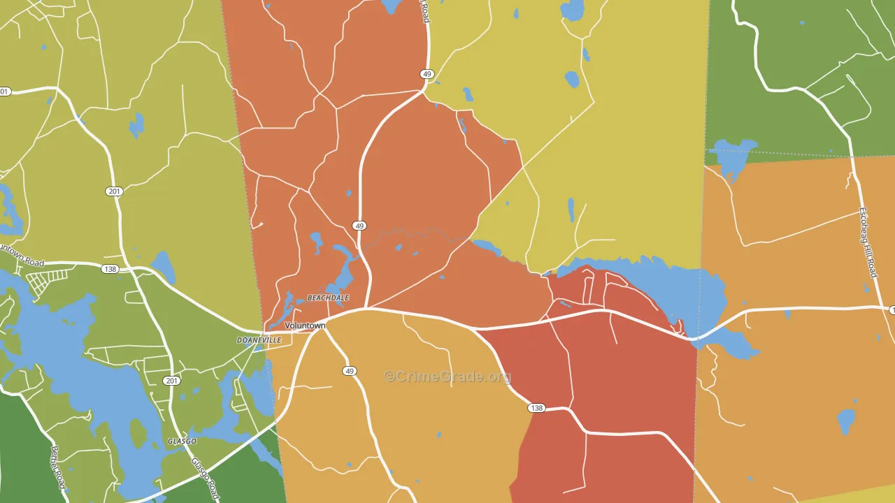 Voluntown, CT Map of Vandalism Rates