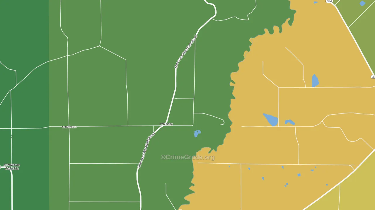 Volusia, NY Map of Vandalism Rates
