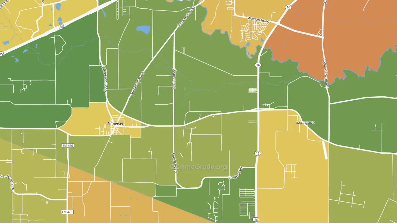 Von Ormy, TX Map of Vandalism Rates