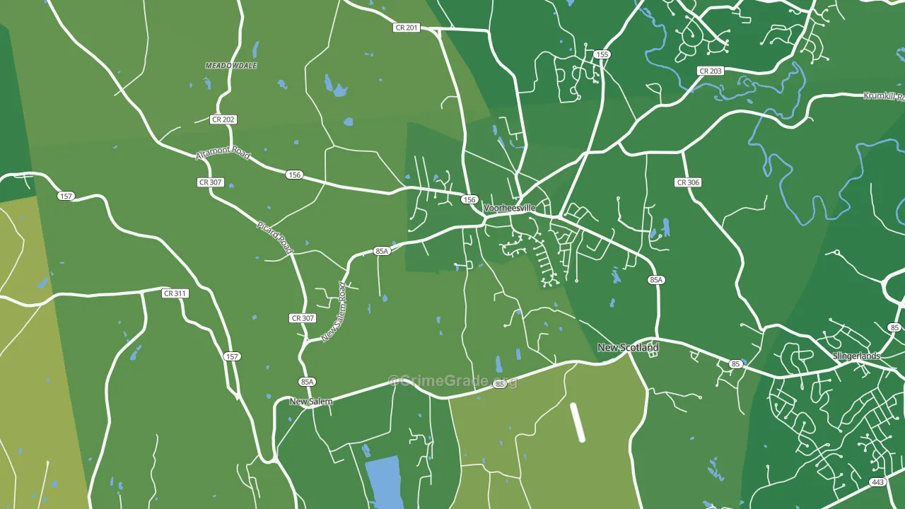 Voorheesville, NY Map of Vandalism Rates