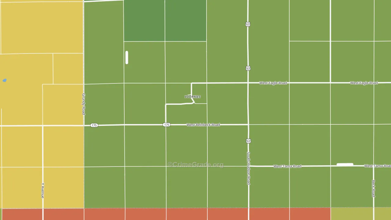 Voorhies, IA Map of Vandalism Rates