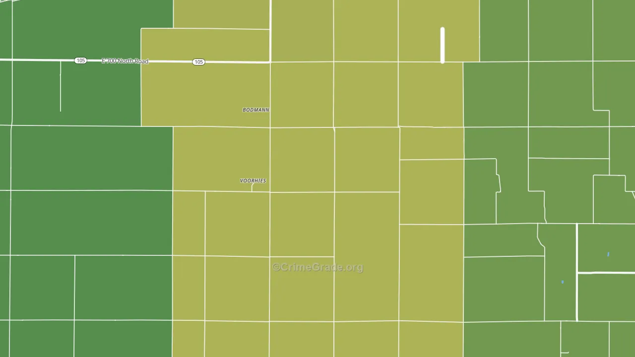 Voorhies, IL Map of Vandalism Rates