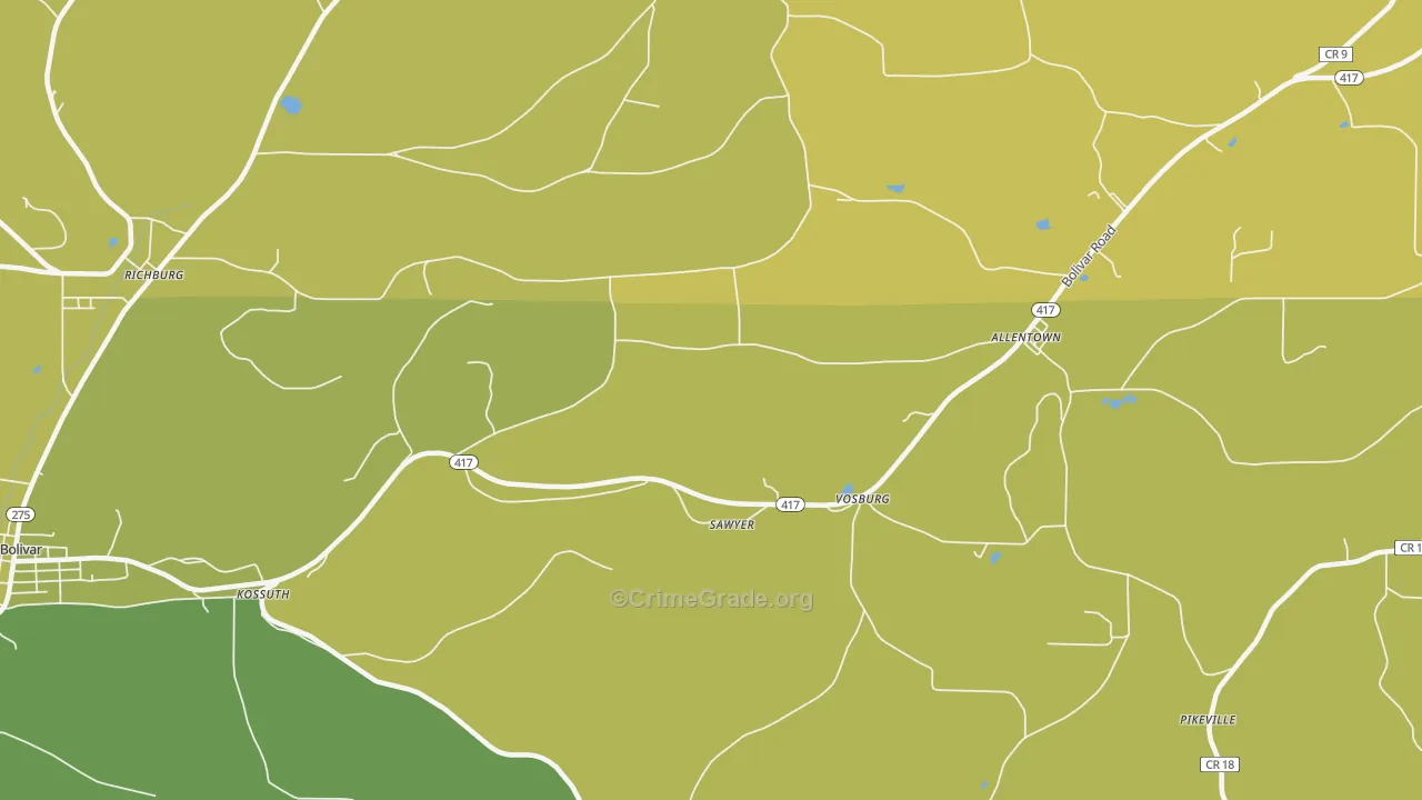 Vosburg, NY Map of Vandalism Rates