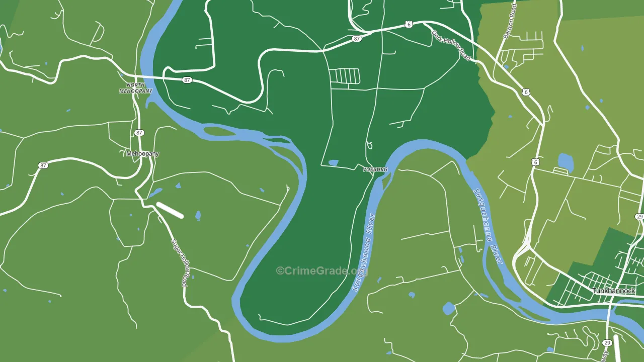 Vosburg, PA Map of Vandalism Rates