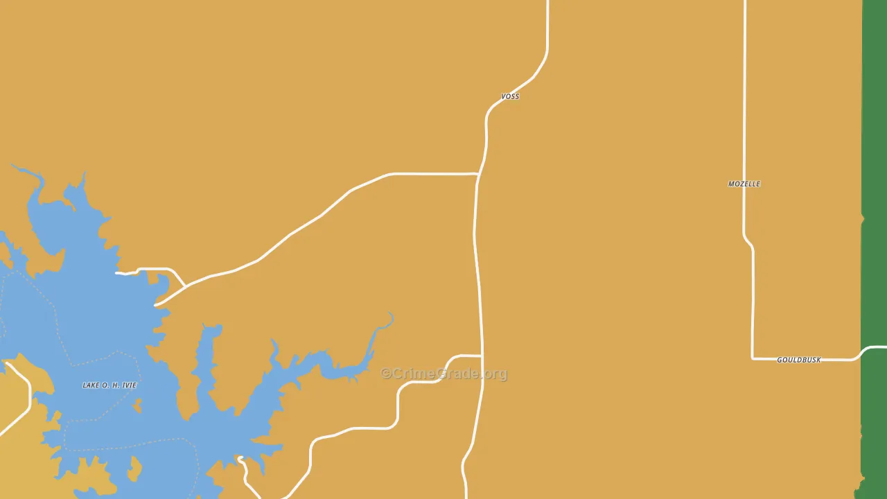 Voss, TX Map of Vandalism Rates
