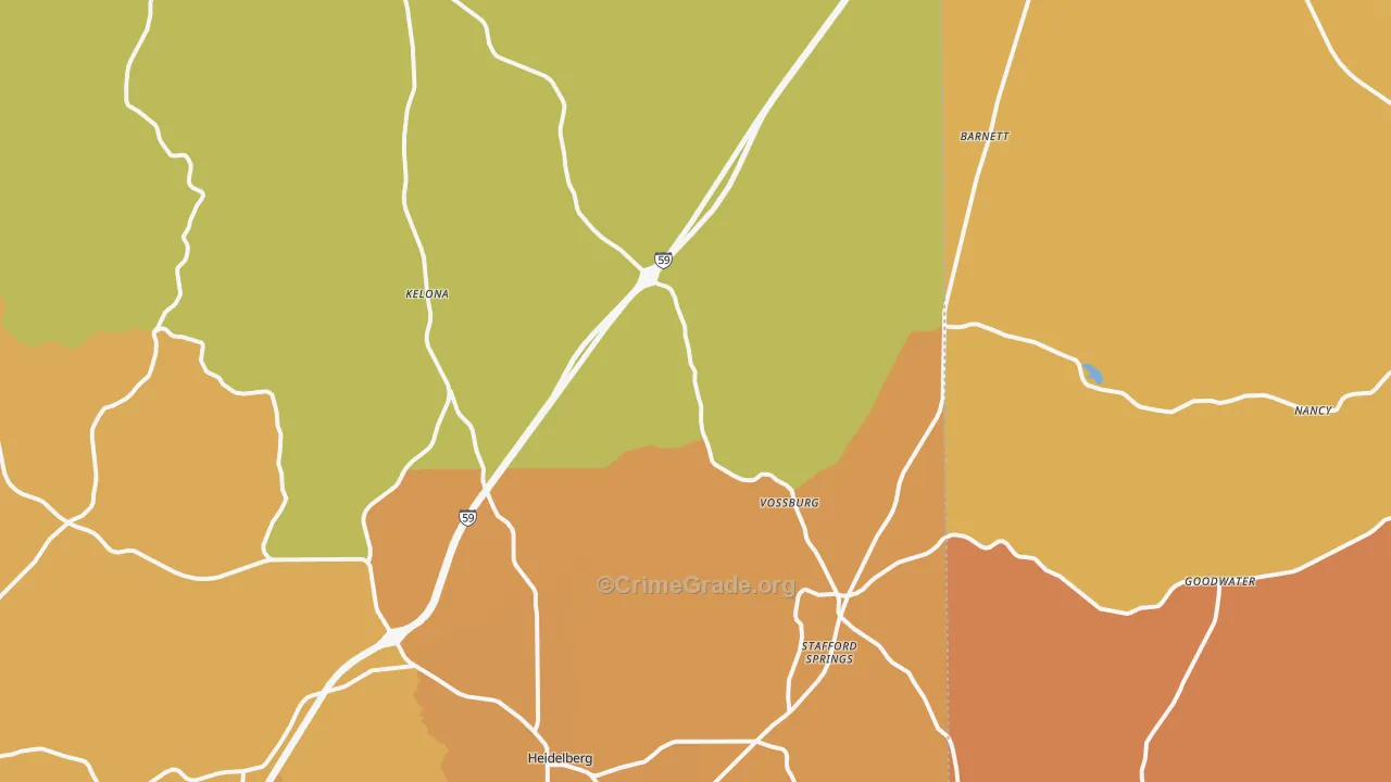 Vossburg, MS Map of Vandalism Rates
