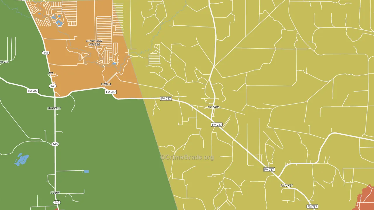 Votaw, TX Map of Vandalism Rates