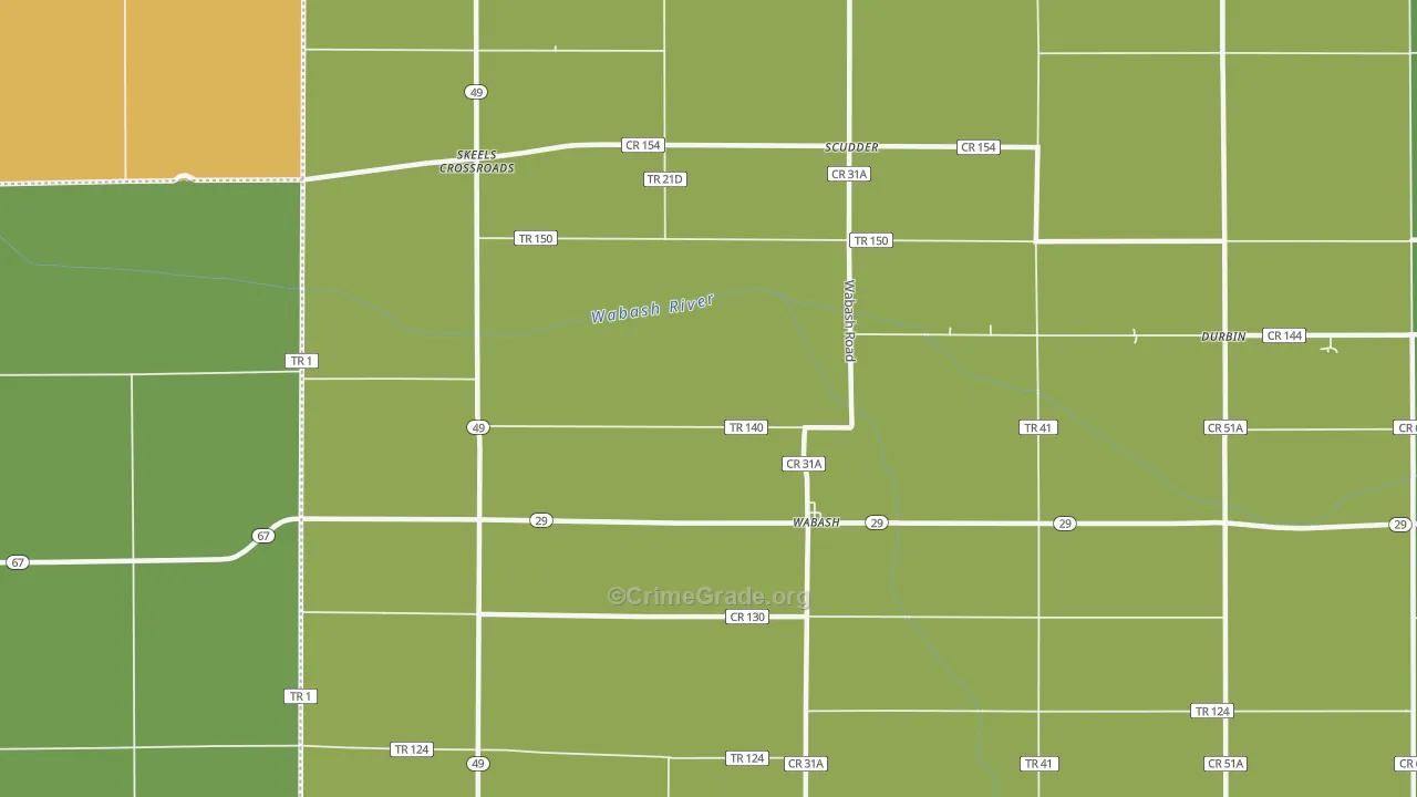Wabash, OH Map of Vandalism Rates