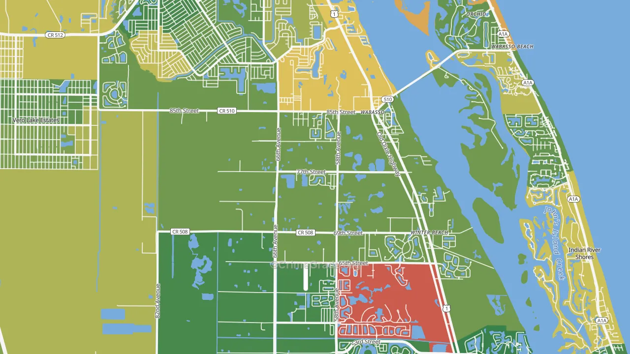 Wabasso, FL Map of Vandalism Rates