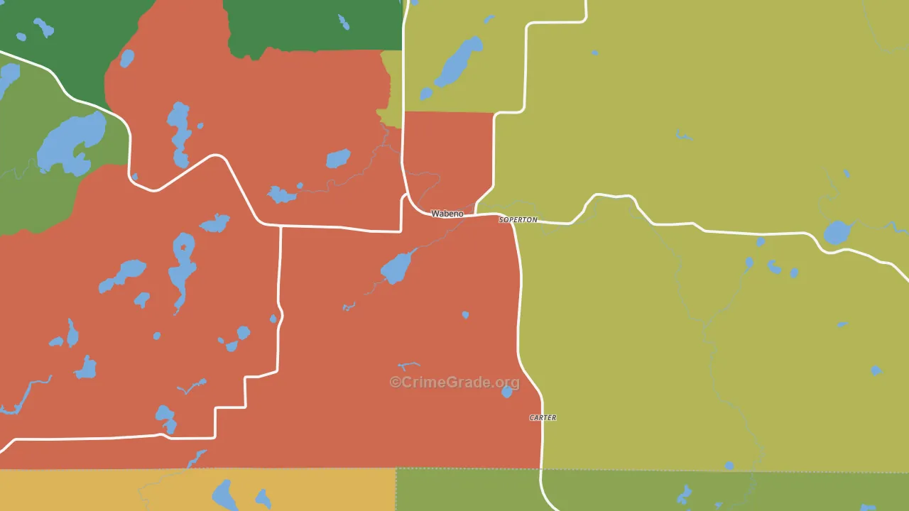 Wabeno, WI Map of Vandalism Rates