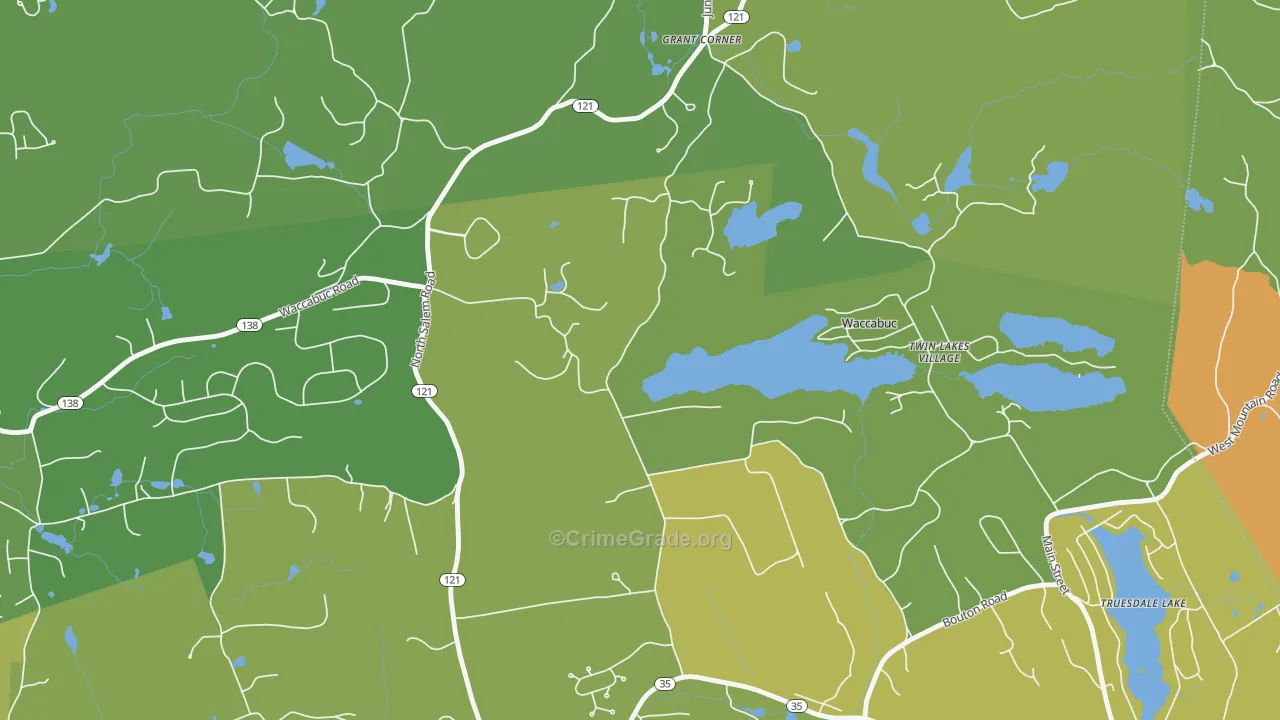 Waccabuc, NY Map of Vandalism Rates