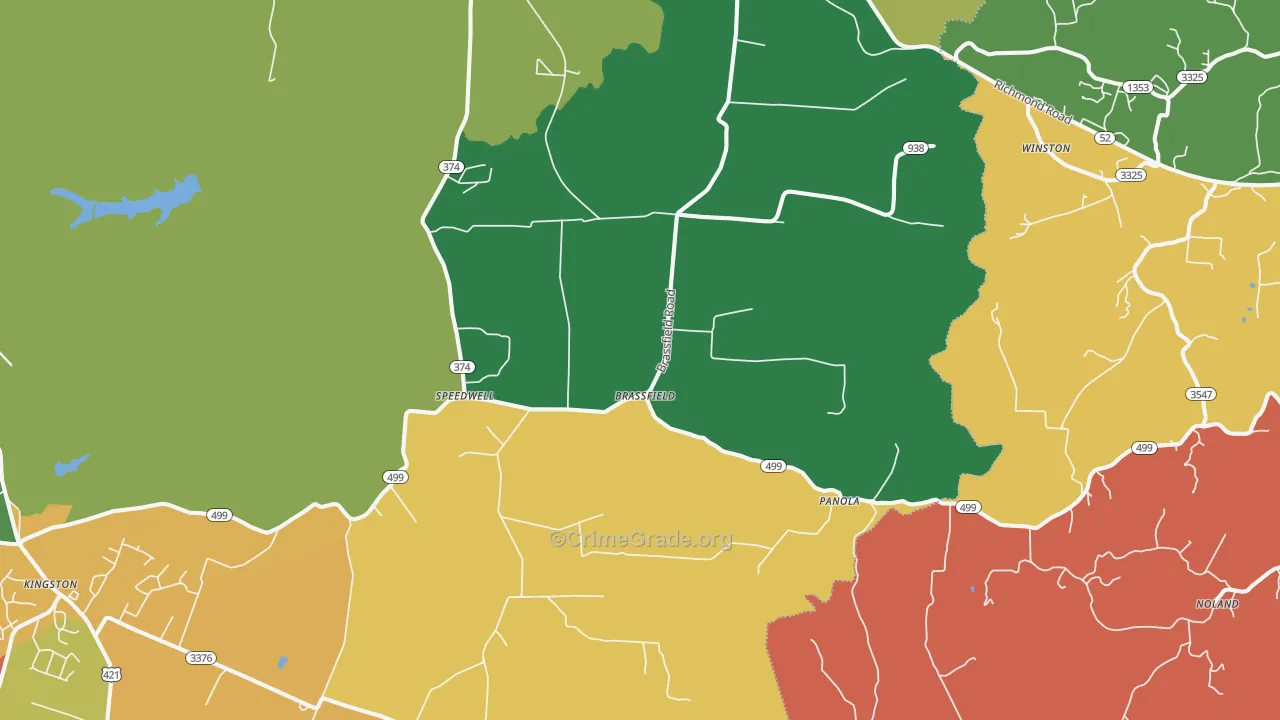 Waco, KY Map of Vandalism Rates