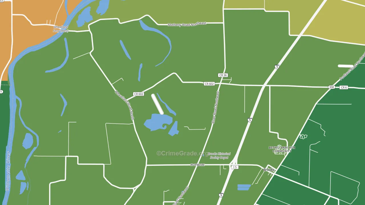 Waconda, OR Map of Vandalism Rates