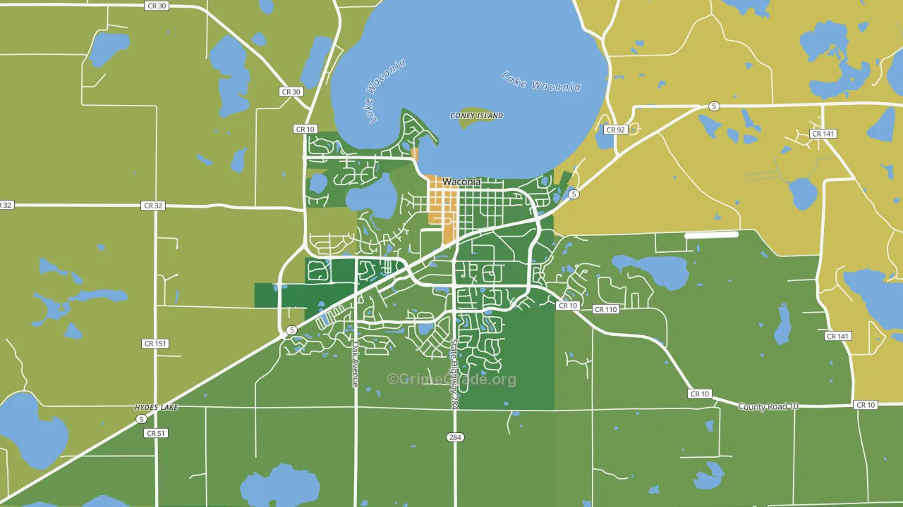 Waconia, MN Map of Vandalism Rates
