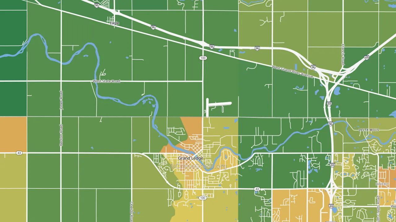 Wacousta, MI Map of Vandalism Rates