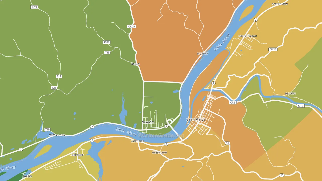 Wade, OH Map of Vandalism Rates