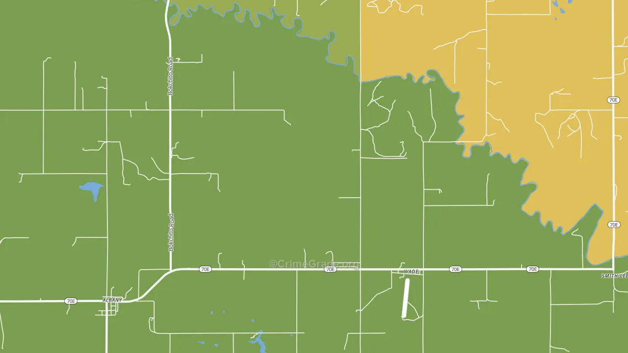 Wade, OK Map of Vandalism Rates
