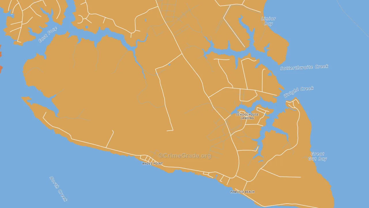Wades Point, NC Map of Vandalism Rates