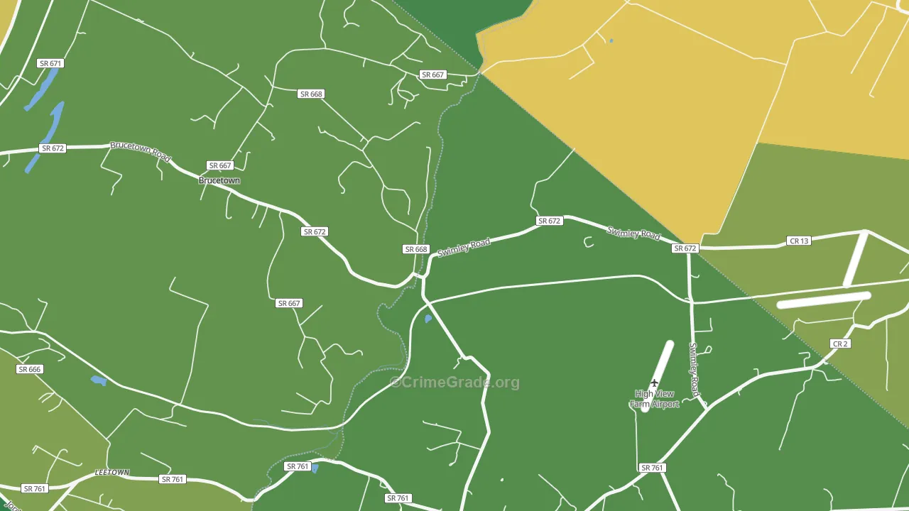 Wadesville, VA Map of Vandalism Rates