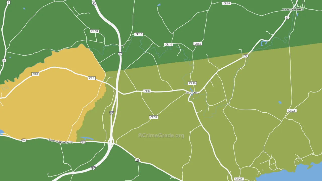 Wadhams, NY Map of Vandalism Rates