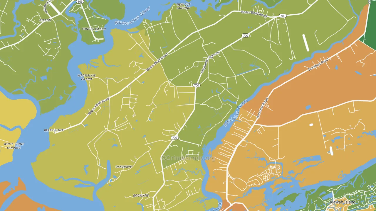 Wadmalaw Island, SC Map of Vandalism Rates