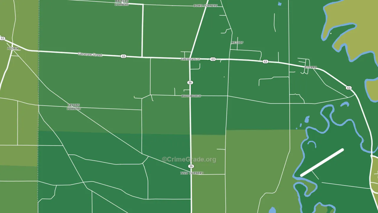 Wadsworth, NY Map of Vandalism Rates
