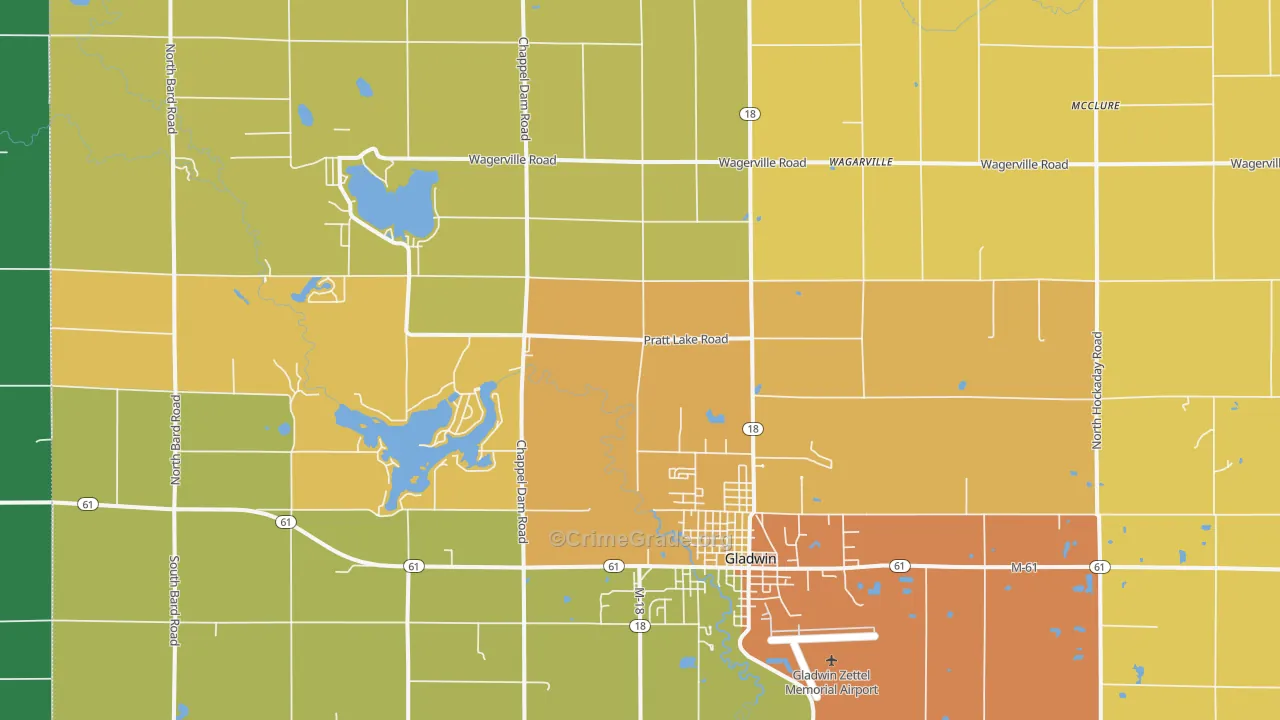 Wagarville, MI Map of Vandalism Rates