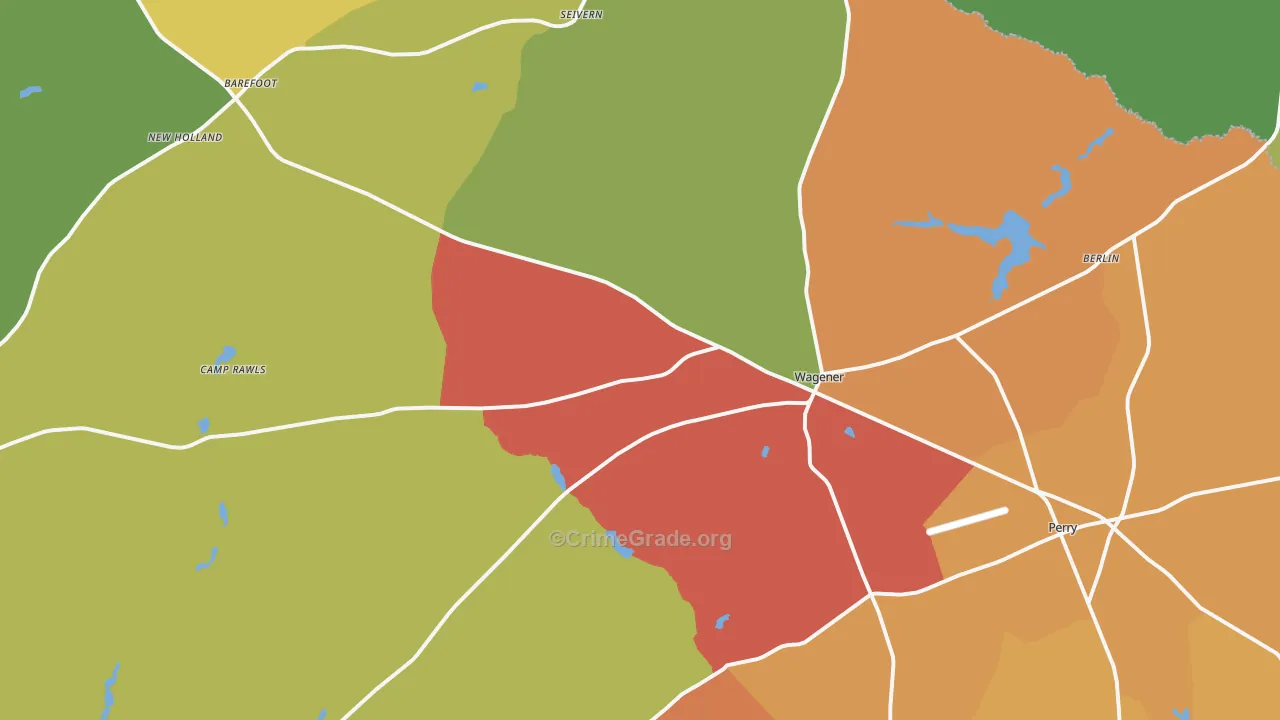 Wagener, SC Map of Vandalism Rates