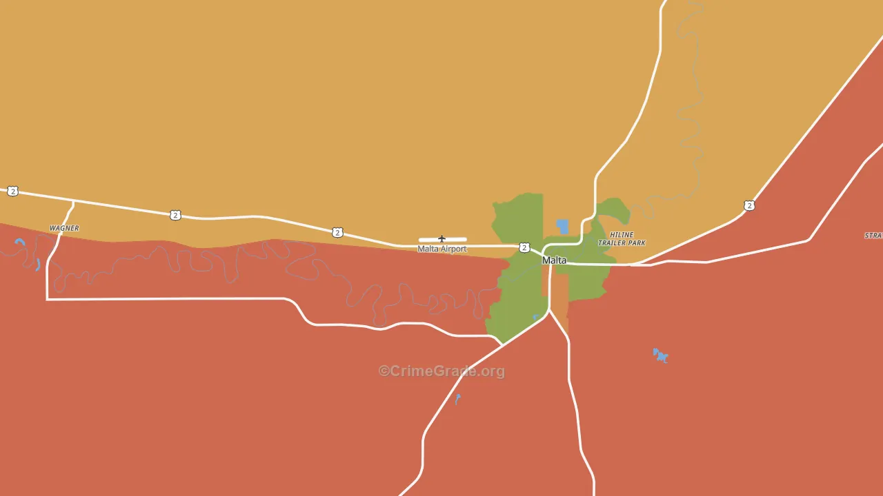 Wagner, MT Map of Vandalism Rates