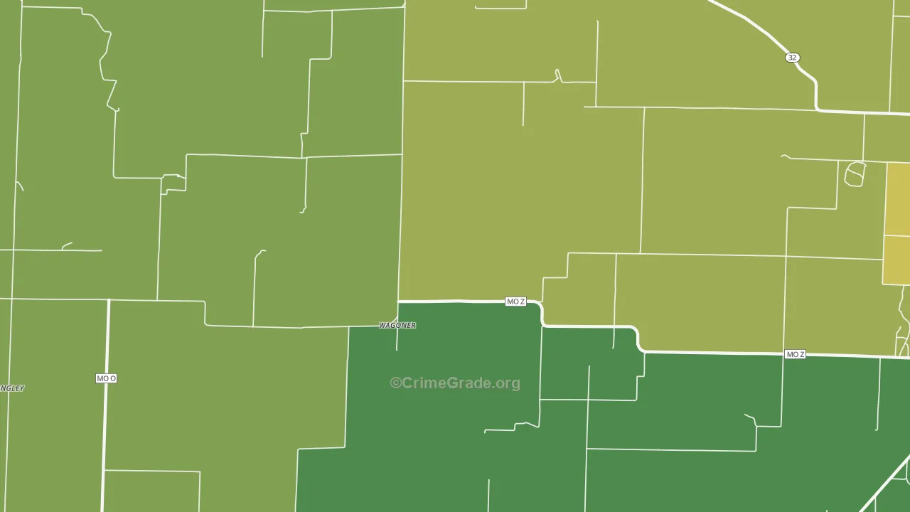 Wagoner, MO Map of Vandalism Rates