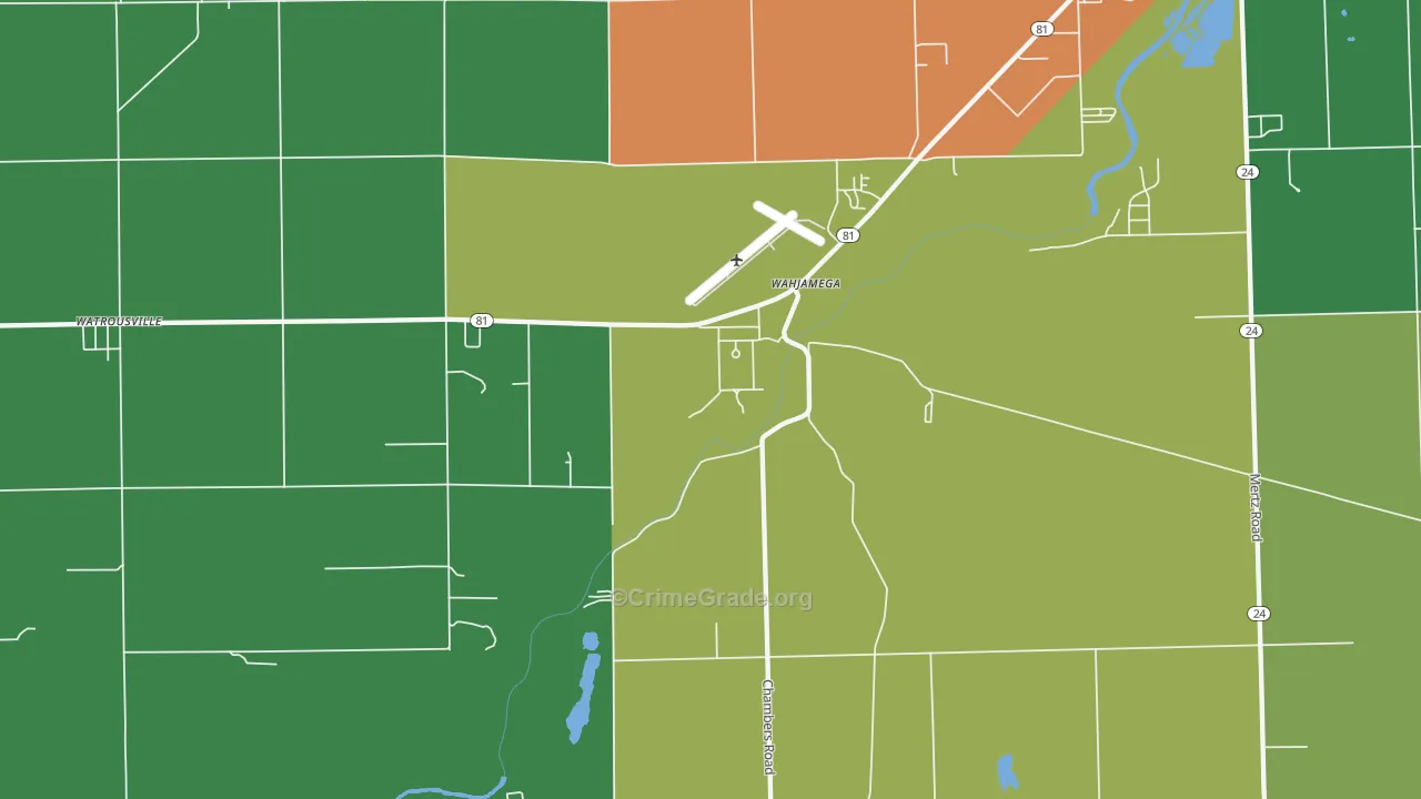 Wahjamega, MI Map of Vandalism Rates