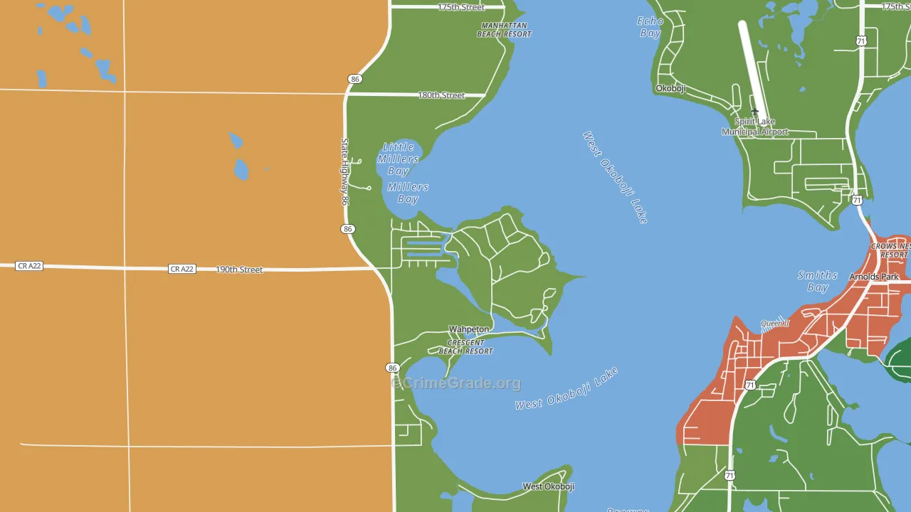 Wahpeton, IA Map of Vandalism Rates