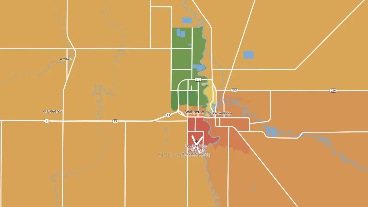 Wahpeton, ND Map of Vandalism Rates